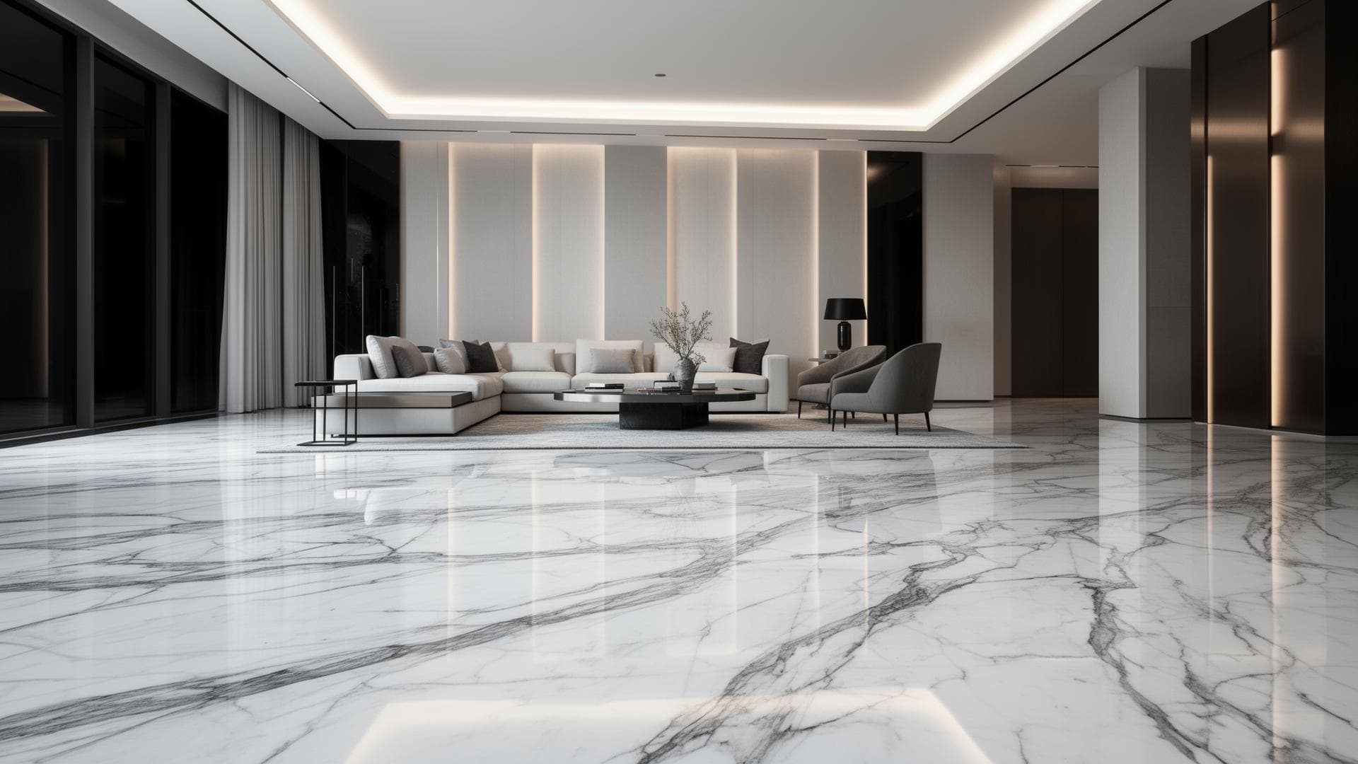 Luxury marble floor in modern interior